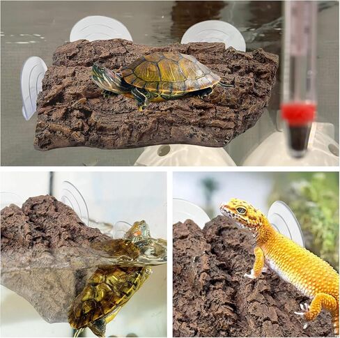 kathson Reptile Rock Hideout Cave,Tortoise Hide Caves,Resin Hides Shelter,Reptile Green Plant Decoration Habitat Decor Terrarium Accessories for Lizards Bearded Dragon Gecko Turtles Spiders in Kuwait