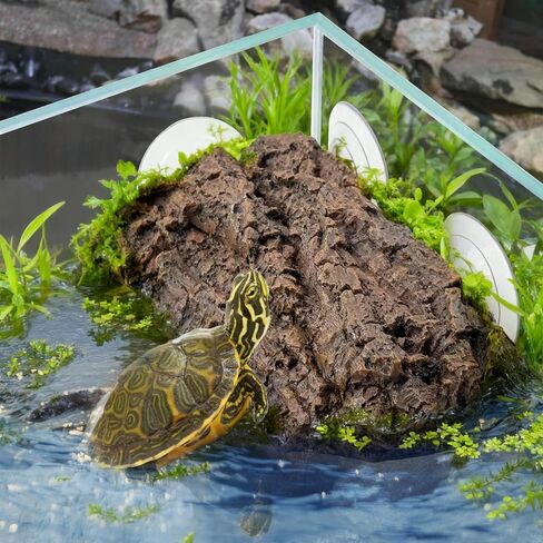 kathson Reptile Rock Hideout Cave,Tortoise Hide Caves,Resin Hides Shelter,Reptile Green Plant Decoration Habitat Decor Terrarium Accessories for Lizards Bearded Dragon Gecko Turtles Spiders in Kuwait