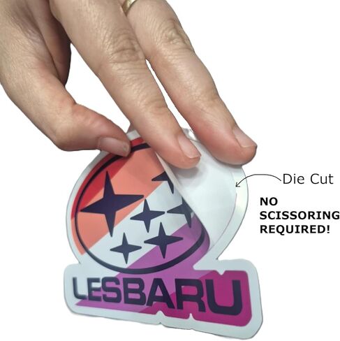 [2PCS] Lesbaru Vinyl Die-Cut Sticker, 4.5 x 3.25 inches, Water-Resistant, Weatherproof, No Scissoring Required in Saudi Arabia