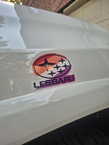[2PCS] Lesbaru Vinyl Die-Cut Sticker, 4.5 x 3.25 inches, Water-Resistant, Weatherproof, No Scissoring Required in Saudi Arabia