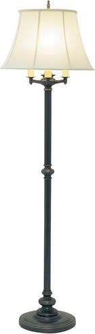 House Of Troy N603-PTR Newport Collection Portable 66-Inch Six-Way Floor Lamp, Pewter with White Softback Shade in Saudi Arabia