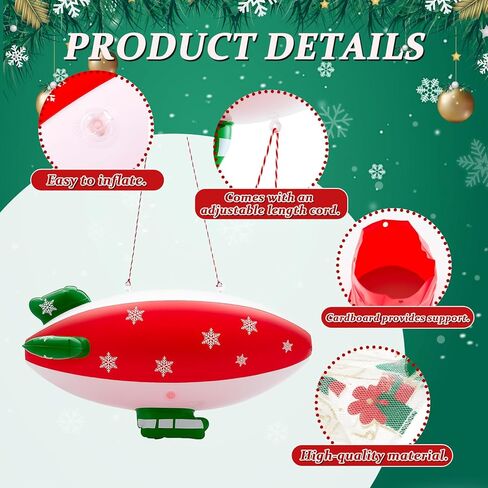 منطاد الهواء الساخن من Elf، طقم فكرة بالون وصول قزم عيد الميلاد القابل للنفخ يتضمن إكسسوارات الزي، يطير إلى القطب الشمالي، مجموعة ملحقات دعامة لتزيين عيد الميلاد، القزم غير متضمن (نمط منقوش أحمر) in Kuwait