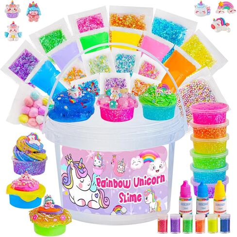 مجموعة سلايم كبيرة مسبقة الصنع بوزن 48 أونصة سائلة، 18 عبوة سلايم تتضمن 6 سلايم زبدة، 6 سلايم سحابي و6 سلايم كريستالي شفاف، هدايا حفلات للأطفال، 56 قطعة سلايم مع إضافات مكعب جيلي in Kuwait