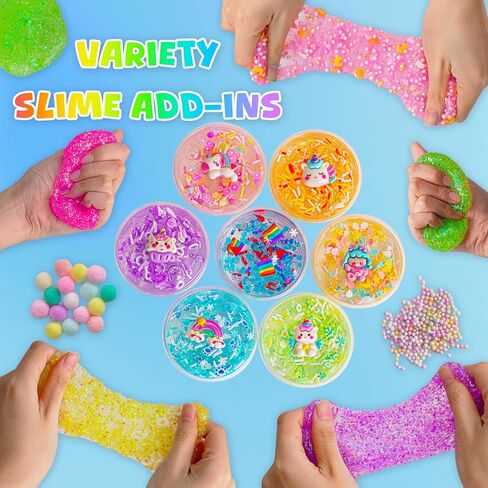 مجموعة سلايم كبيرة مسبقة الصنع بوزن 48 أونصة سائلة، 18 عبوة سلايم تتضمن 6 سلايم زبدة، 6 سلايم سحابي و6 سلايم كريستالي شفاف، هدايا حفلات للأطفال، 56 قطعة سلايم مع إضافات مكعب جيلي in Kuwait