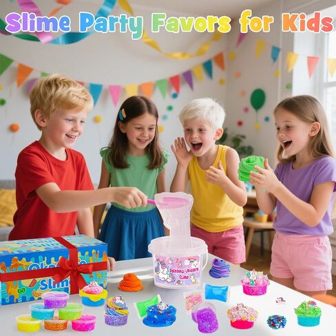 مجموعة سلايم كبيرة مسبقة الصنع بوزن 48 أونصة سائلة، 18 عبوة سلايم تتضمن 6 سلايم زبدة، 6 سلايم سحابي و6 سلايم كريستالي شفاف، هدايا حفلات للأطفال، 56 قطعة سلايم مع إضافات مكعب جيلي in Kuwait