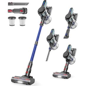 NADALY مكنسة كهربائية لاسلكية، مكنسة كهربائية قوية مع وقت تشغيل 45 دقيقة، مكنسة كهربائية مضادة للتشابك للمنزل، كوب غبار سعة 1.5 لتر، مكنسة كهربائية لاسلكية قابلة لإعادة الشحن لشعر الحيوانات الأليفة على الأرضيات الصلبة in Kuwait