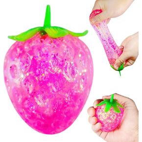 Squishy Strawberry Stress Suagr Balls for Kids, Squeeze Toys, Cute Sensory Fruit Squishy Toys for Kids Birthday Gifts, Strawberry Stress Sugar Ball for Easter Basket Stuffers in Saudi Arabia