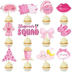 Spa Cupcake Toppers Spa Party Cake Decorations Birthday Supplies for Girls Night Slumber Sleepover Party in Saudi Arabia