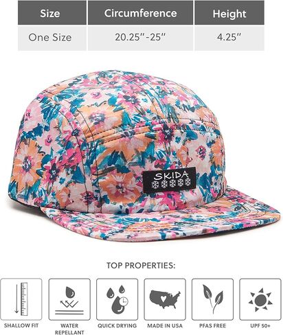 Skida 5 Panel Cap Outdoor UPF Sun Protection Wide Brim Camp Hat Running, Hiking, Golf, Pickleball, Beach Outings in Saudi Arabia