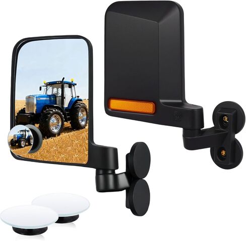 Universal Forklift Mirrors-1 Pair 360 Degrees Adjustable, 8.26" × 4.52" Rear View Mirror, Fit for All Forklift Types, Easy Install, Shatterproof HD Glass, Durable, Wide View in Saudi Arabia