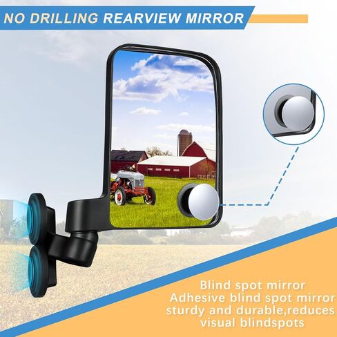 Universal Forklift Mirrors-1 Pair 360 Degrees Adjustable, 8.26" × 4.52" Rear View Mirror, Fit for All Forklift Types, Easy Install, Shatterproof HD Glass, Durable, Wide View in Saudi Arabia