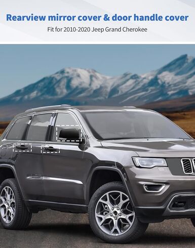 Carbon Fiber Exterior Side View Mirror Covers Caps & Door Handle Covers Trim Fit for 2010-2020 Jeep Grand Cherokee in Saudi Arabia