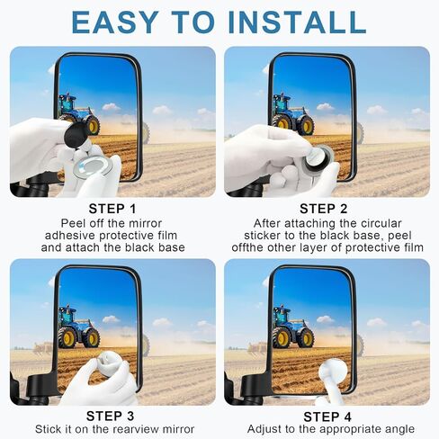 Universal Forklift Mirrors-1 Pair 360 Degrees Adjustable, 8.26" × 4.52" Rear View Mirror, Fit for All Forklift Types, Easy Install, Shatterproof HD Glass, Durable, Wide View in Saudi Arabia