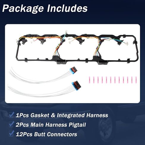 AUCERAMIC 615-204 Valve Cover Gasket with Injector Harness Fit 2006-2020 for Dodge Ram 2007-2015 for Ford F-650 F-750 5.9L 6.7L Diesel VS50668R in Saudi Arabia