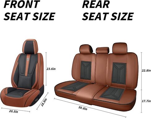 Arazi Front Seat Covers for Subaru Outback 2001-2025, Nappa Leather Seat Cover Full Coverage Waterproof Car Seat Protector (Black&Brown,2 Seats Standard) in Saudi Arabia