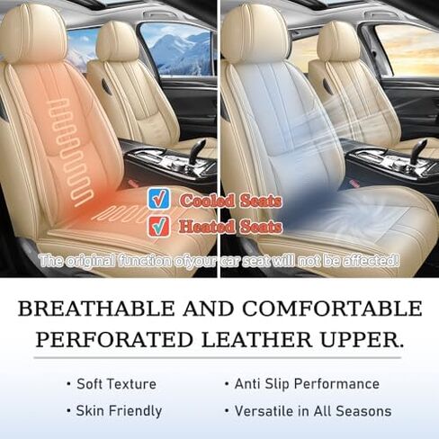 أغطية مقاعد السيارة مناسبة لسيارة Honda CRV 2007-2024,2025، مجموعة كاملة من أغطية المقاعد الجلدية، وسائد مقعد السيارة المتوافقة مع الوسادة الهوائية، أغطية مقاعد مقاومة للماء للسيارات (مع وسائد، بيج) in Kuwait