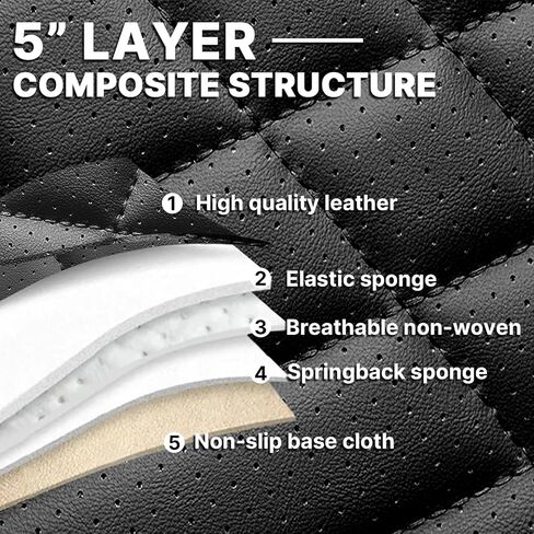 Car Seat Covers Fit for Nissan Titan 2004-2024,Waterproof Wear-Resistant Premium Leather Seat Covers Breathable Seat Protector Coverage Automotive Seats Cushions (Full Set,Black-Gary) in Kuwait