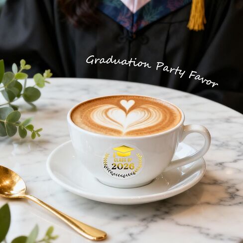 100 Pack Class of 2026 Graduation Stickers – Gold Foil Embossed Labels for Graduates – Metallic Foil Seals for Invitations, Envelopes & Party Favors (Class of 2026 Gold) in Kuwait