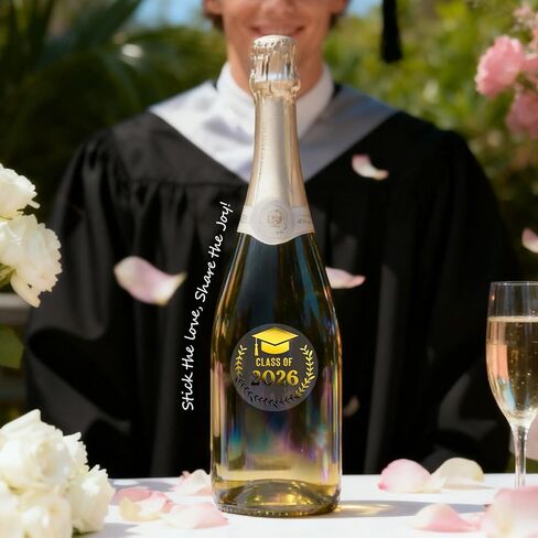 100 Pack Class of 2026 Graduation Stickers – Gold Foil Embossed Labels for Graduates – Metallic Foil Seals for Invitations, Envelopes & Party Favors (Class of 2026 Gold) in Kuwait