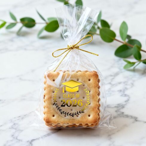 100 Pack Class of 2026 Graduation Stickers – Gold Foil Embossed Labels for Graduates – Metallic Foil Seals for Invitations, Envelopes & Party Favors (Class of 2026 Gold) in Kuwait