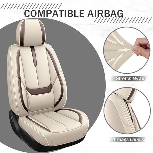 Car Seat Cover for Acura TL 1999-2014,Premium Faux Leather Seat Cover | Breathable Waterproof Sports Drive in Style,Easy to Install Seat Covers (Full Set/Black) in Kuwait