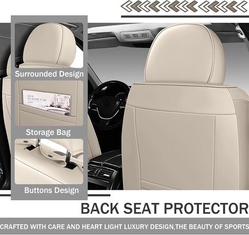 Car Seat Cover for Acura TL 1999-2014,Premium Faux Leather Seat Cover | Breathable Waterproof Sports Drive in Style,Easy to Install Seat Covers (Full Set/Black) in Kuwait
