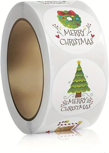 500Pcs Merry Christmas Stickers, Festive Holiday Labels for Party, Envelopes, Stationery, Cards, Gift Sealing - Assorted Designs in Saudi Arabia