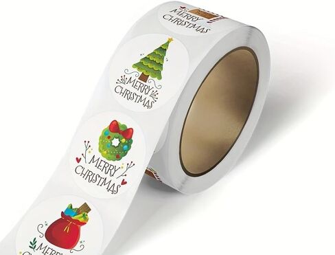 500Pcs Merry Christmas Stickers, Festive Holiday Labels for Party, Envelopes, Stationery, Cards, Gift Sealing - Assorted Designs in Saudi Arabia