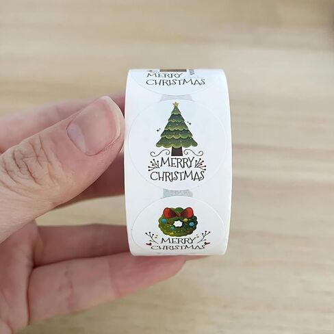 500Pcs Merry Christmas Stickers, Festive Holiday Labels for Party, Envelopes, Stationery, Cards, Gift Sealing - Assorted Designs in Saudi Arabia