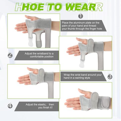 Shappy Bowling Wrist Support Wrist Brace with Thumb Spica Splint Right Hand Breathable Wrist Splint with Removable Aluminum Plate for Tendonitis Arthritis Sprains in Saudi Arabia
