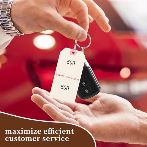 Jetec 500 قطعة من علامات ركن السيارات المكررة، 1-500، 4 3/4 × 2 3/8، معطف مزدوج الجوانب للتحقق من التذاكر، علامات فحص غرفة المعطف الورقي، تذاكر بيضاء 2 جزء in Saudi Arabia