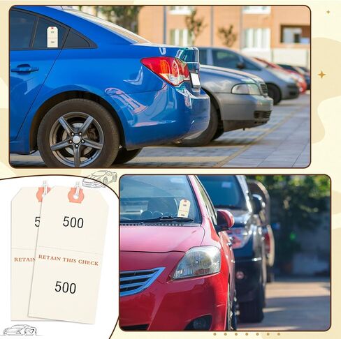 Jetec 500 قطعة من علامات ركن السيارات المكررة، 1-500، 4 3/4 × 2 3/8، معطف مزدوج الجوانب للتحقق من التذاكر، علامات فحص غرفة المعطف الورقي، تذاكر بيضاء 2 جزء in Saudi Arabia
