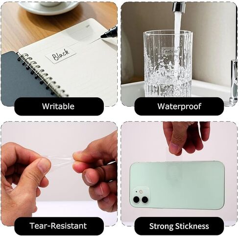 500 PCS Rectangle Clear Seal Stickers 3 × 5 Inches Vinyl Transparent Self-Adhesive Wafer Labels Dot Waterproof Roll Decals for Envelopes Boxes Packages Gifts in Saudi Arabia