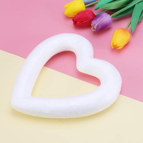 NUOBESTY 10 قطع من أشكال إكليل القلب الإسفنجي مقاس 6.7 بوصة على شكل قلب إكليل إسفنجي DIY لوازم لعيد الحب وباب الزفاف الأمامي لتزيين طاولة الحائط in Saudi Arabia