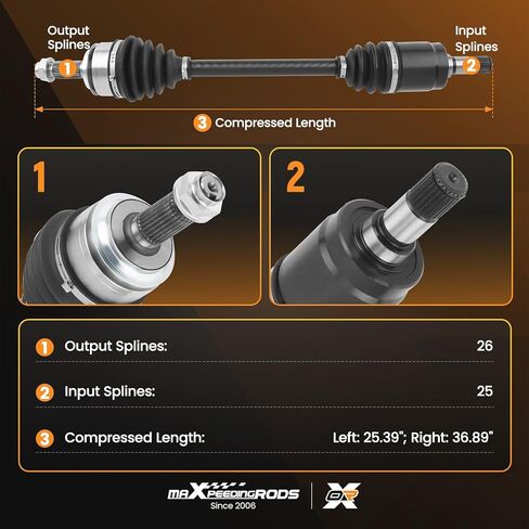 maXpeedingrods Pair (2) Front CV Axle Shaft Assembly for Honda Civic 2016-2021, FWD Automatic Trans L4 2.0L, CV Joint Axle Shaft Front Passenger Driver Side in Saudi Arabia