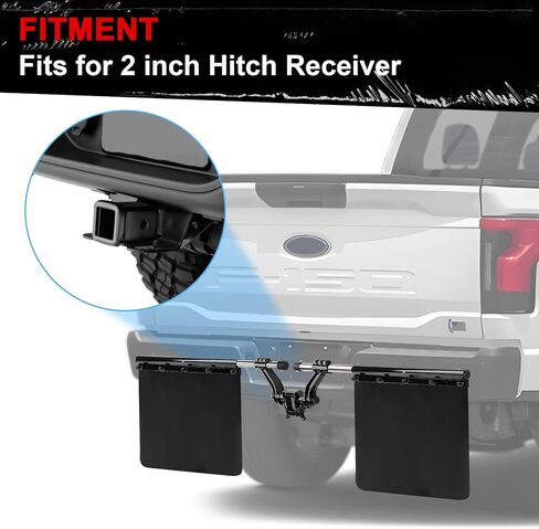 PSLER 2’’ 00108 Hitch Mounted Mud Flaps Rock Guards for Towing for Trucks Universal for most Vehicles with Width and Height Adjustments in Saudi Arabia