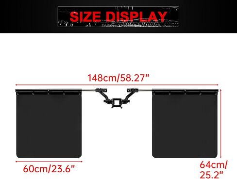 PSLER 2’’ 00108 Hitch Mounted Mud Flaps Rock Guards for Towing for Trucks Universal for most Vehicles with Width and Height Adjustments in Saudi Arabia
