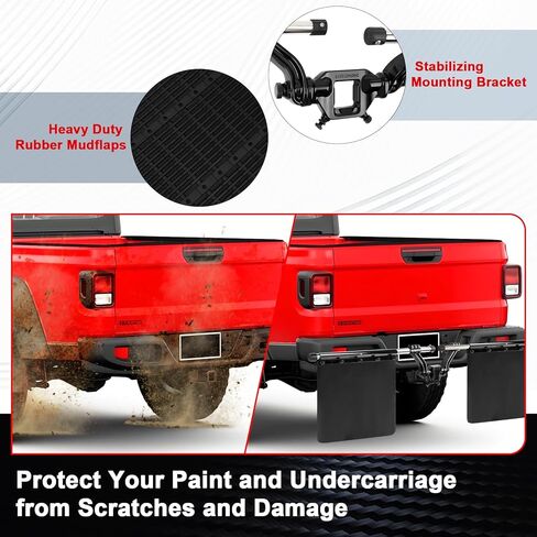 PSLER 2’’ 00108 Hitch Mounted Mud Flaps Rock Guards for Towing for Trucks Universal for most Vehicles with Width and Height Adjustments in Saudi Arabia