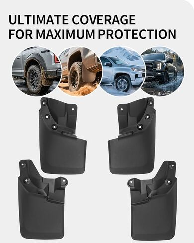 Mud Flaps for Toyota Tacoma with Fender Flares，Complete Front & Rear Splash Guards Set (2016-2023) in Saudi Arabia
