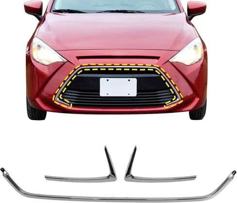 COOL STAR 53141WB002 3 قطع من مصد الصدمات الجانبي والوسطي متوافق مع Toyota Yaris Sedan/Yaris IA/Scion iA 2016-2020 يستبدل TO1044115 53123WB001 زخرفة شبكية مركزية in Saudi Arabia