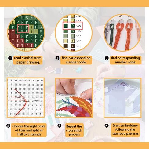 FREEBLOSS 11CT Stamped Cross Stitch Kit for Adults Beginners with Instructions Chicken and Flower Pattern Cross Stitch Kit Embroidery Wall Art Decoration No Frame 17x17in/45x45cm in Saudi Arabia