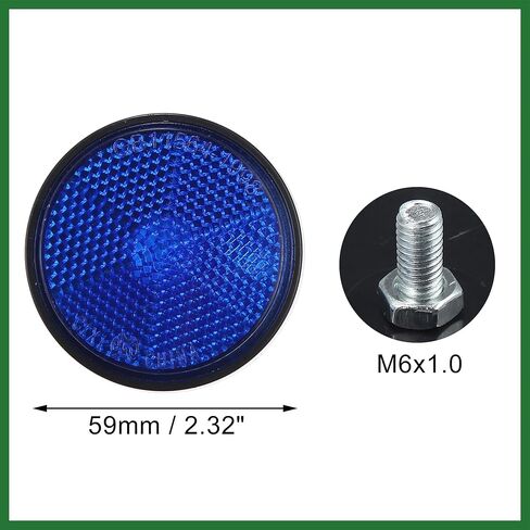 Motoforti 4 Pcs Universal Round Shape Reflector for Motorcycle Garbage Cans Car Trailer Truck and Bike Blue Long-Lasting in Saudi Arabia