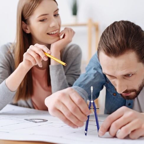 Zonon 12 قطعة بوصلة هندسية احترافية أداة رسم بوصلة رسم بوصلة معدنية مع عبوات إضافية ومسامير العودة إلى المدرسة أداة رسم دائرة للمدرسة مكتب صياغة الأعمال الخشبية in Kuwait