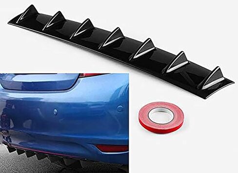 موزع شفة المصد الخلفي العالمي، 6 بوصة، نمط 7 زعانف القرش، أسود لامع in Kuwait