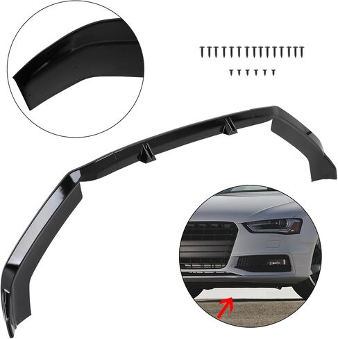 PP/Glossy Black Front Bumper Lip Splitter Fit for 2013-2016 for Audi A4/2013-2016 for Audi A4 Quattro/2013-2016 for Audi S4/Fit S-Line Models Package Only Front Lip Spoiler in Saudi Arabia