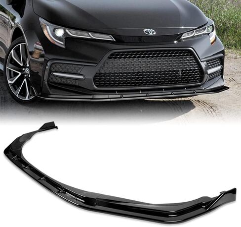 Q1-TECH، الشفة الأمامية الممتصة للصدمات تناسب طراز 2020-2025 Toyota Corolla XSE/SE فقط، ممتص الصدمات الأمامي للشفاه الهوائية، موزع هواء الذقن، ABS، نمط STP (أسود لامع) in Saudi Arabia
