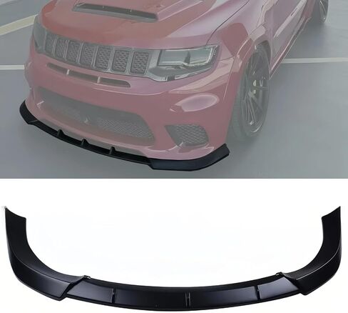 Front Bumper Lip Splitter 3Pcs Compatible with for Jeep Grand Cherokee SRT 2017-2021 / Trackhawk 2018-2021 Front Bumper Lip Splitter (Carbon Fiber Print) in Saudi Arabia