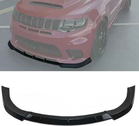 مقسم الشفاه الأمامي 3 قطع متوافق مع سيارة جيب جراند شيروكي SRT 2017-2021 / Trackhawk 2018-2021 مقسم الشفاه الأمامي (طباعة ألياف الكربون) in Kuwait