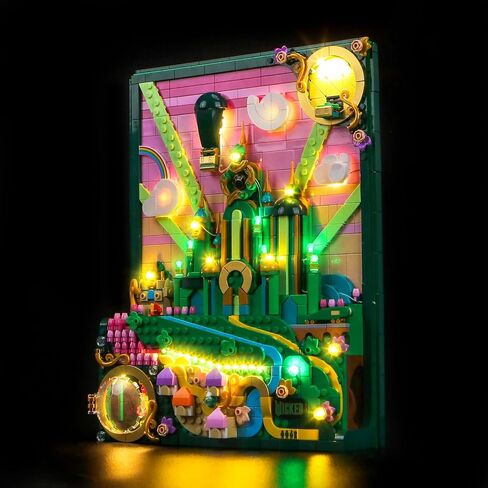 إضاءة LED متوافقة مع لوحة فنية جدارية لمدينة Lego Wicked Emerald 75685 - أضواء فقط، مجموعة إضاءة مخصصة متوافقة مع Lego Wicked 75685، غير متضمنة النموذج in Saudi Arabia