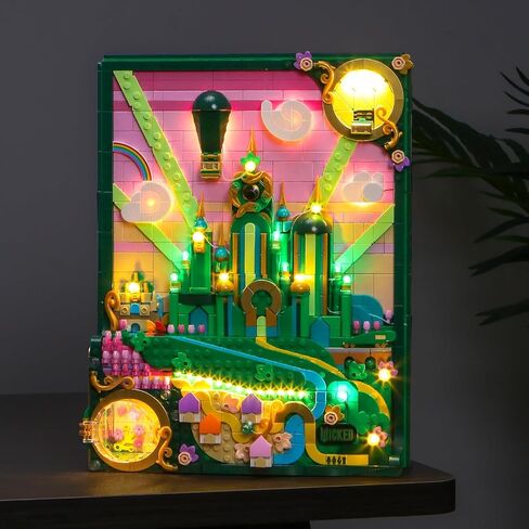 إضاءة LED متوافقة مع لوحة فنية جدارية لمدينة Lego Wicked Emerald 75685 - أضواء فقط، مجموعة إضاءة مخصصة متوافقة مع Lego Wicked 75685، غير متضمنة النموذج in Saudi Arabia